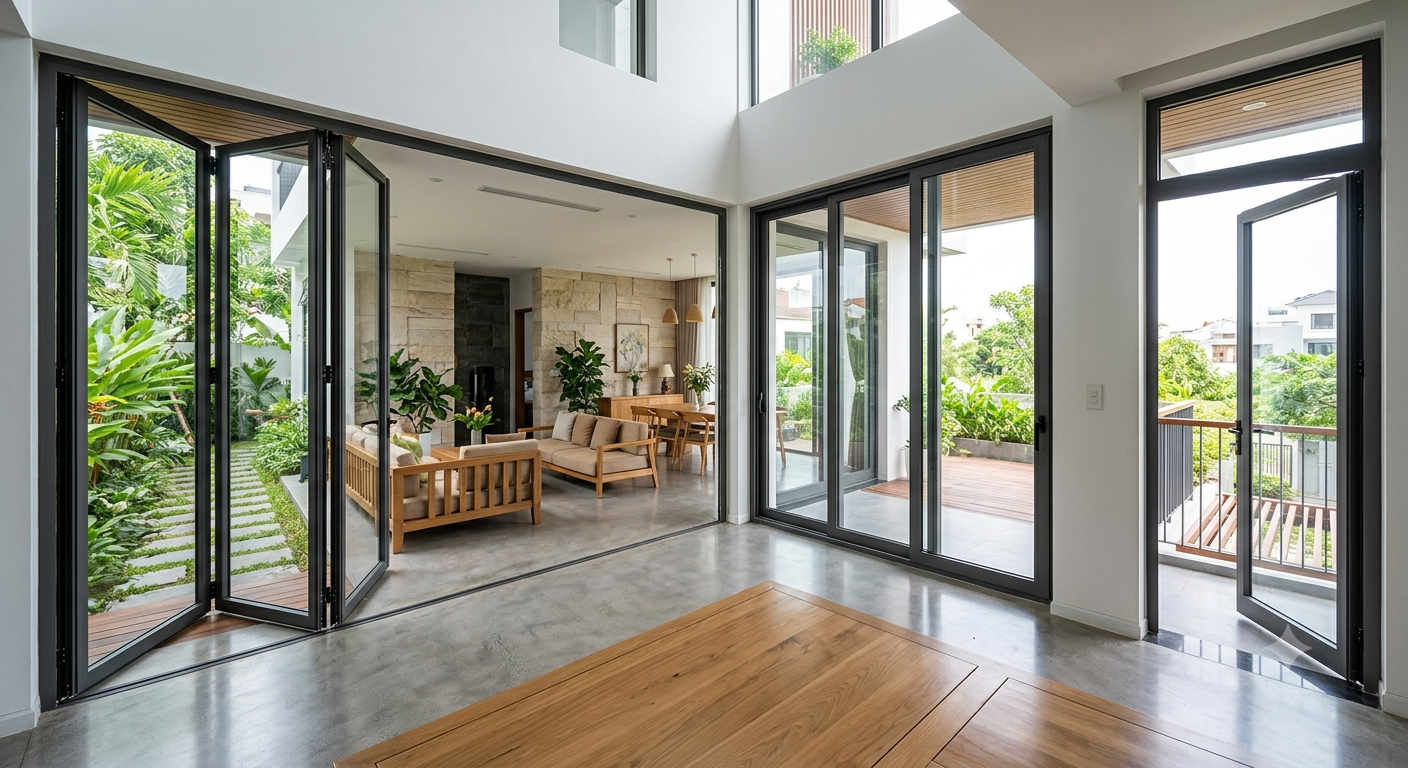 Hướng dẫn chọn kiểu mở cửa nhôm Xingfa theo diện tích không gian